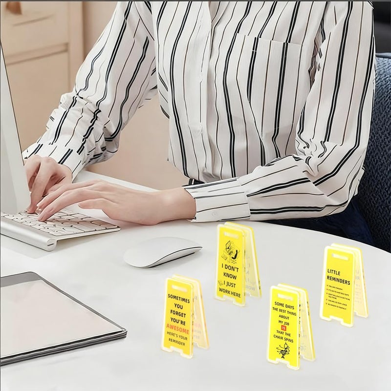 WeiLingBo 10 Pack Funny Office Note Holder Clips, Mini Caution Overstimulated Desk Sign Sticky Note Holder Office Gag Gifts for Coworker Leader Manager - Image 4